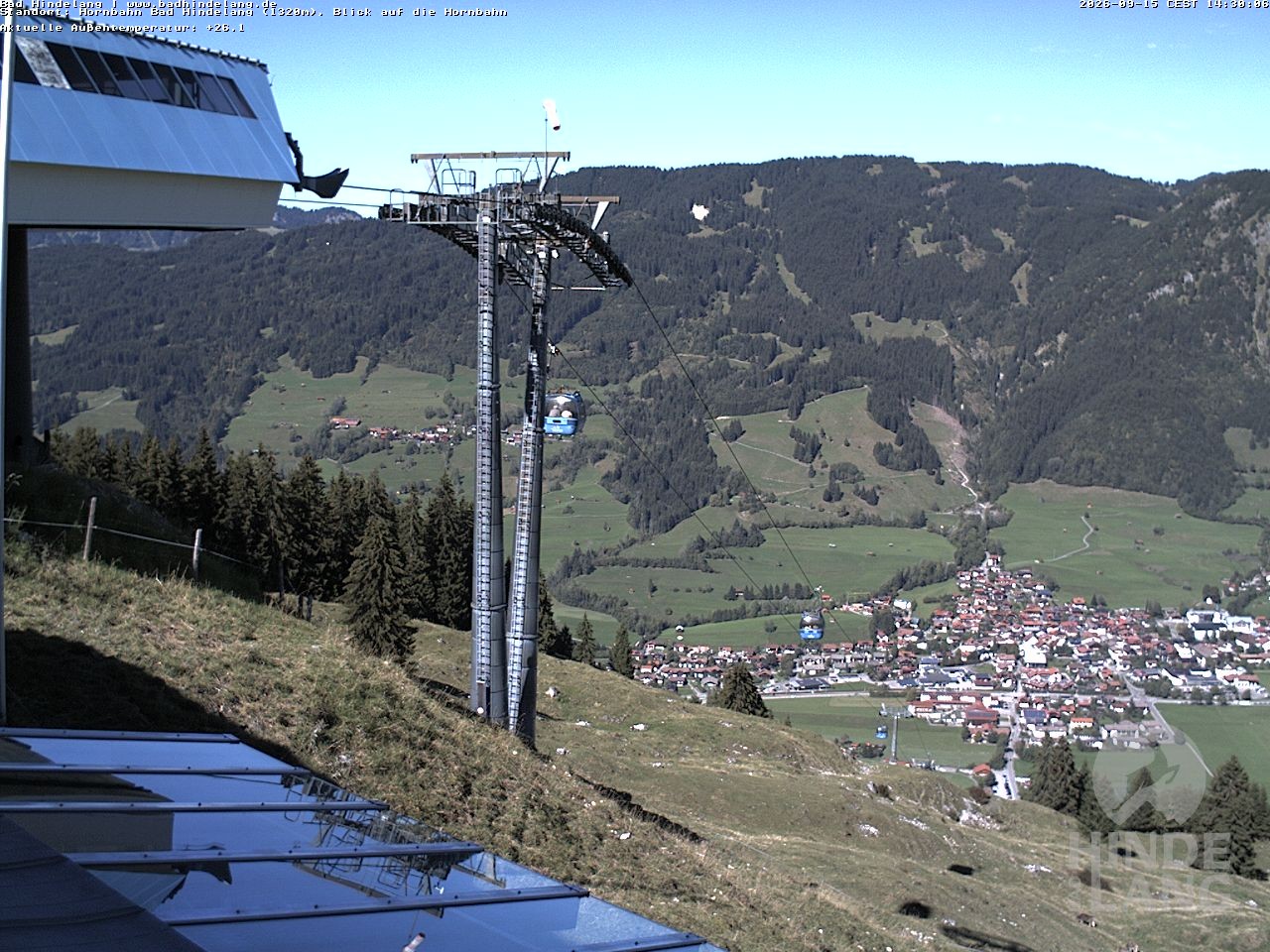 Archiv Foto Webcam Aussicht auf Bad Hindelang von der Hornbahn Bergstation