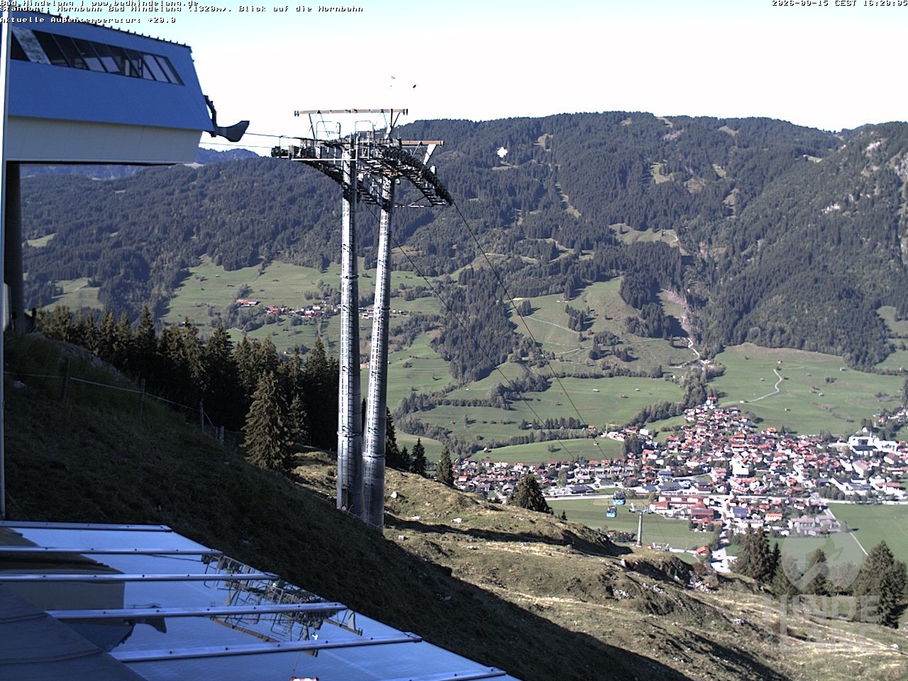 Archiv Foto Webcam Aussicht auf Bad Hindelang von der Hornbahn Bergstation