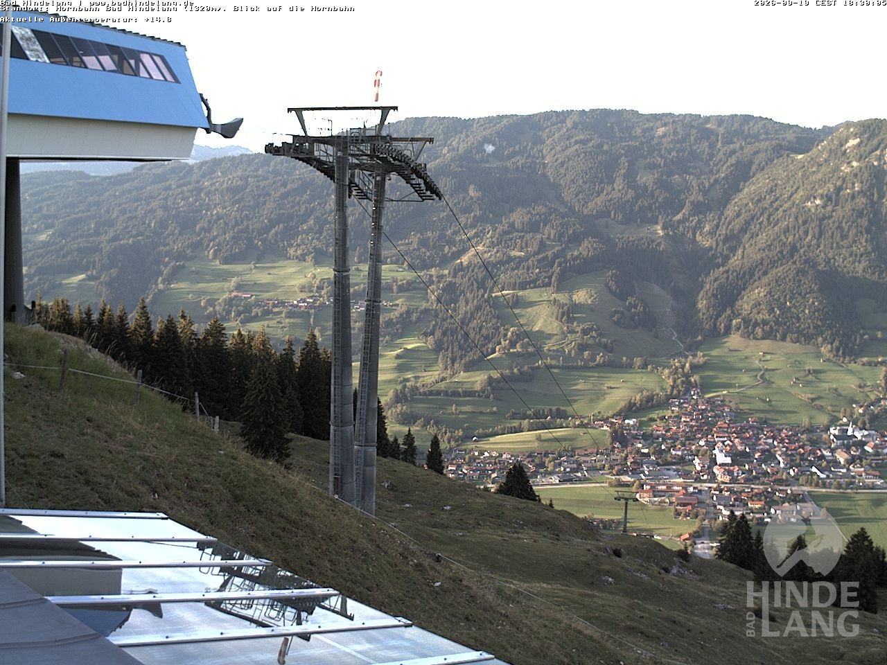 Archiv Foto Webcam Aussicht auf Bad Hindelang von der Hornbahn Bergstation