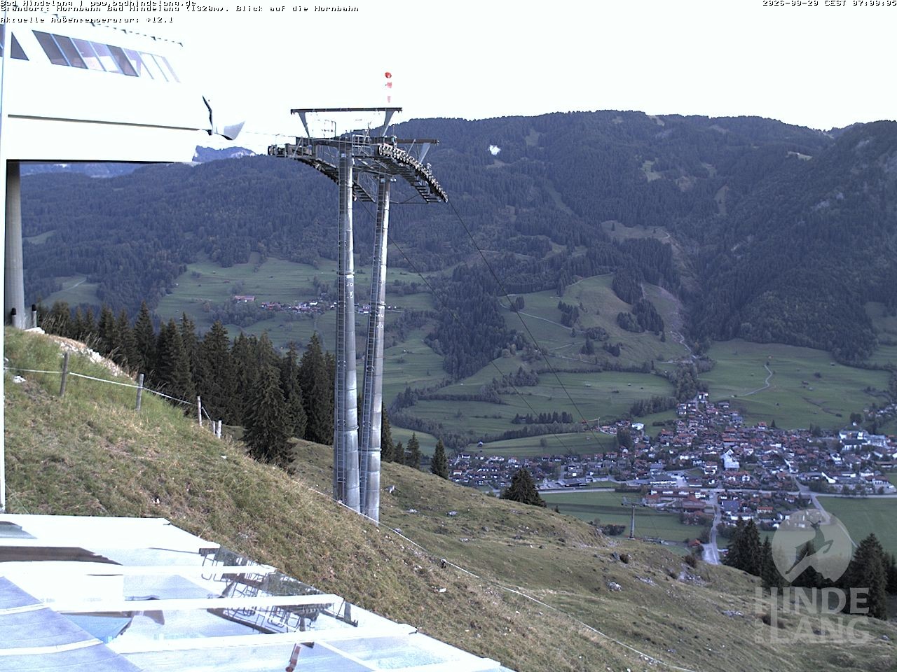 Archiv Foto Webcam Aussicht auf Bad Hindelang von der Hornbahn Bergstation