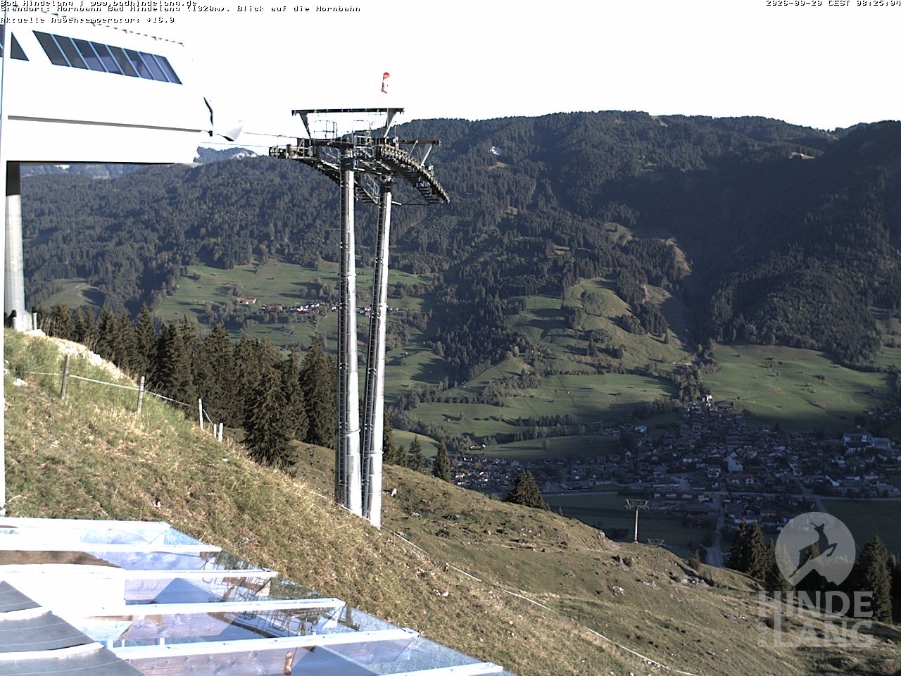 Archiv Foto Webcam Aussicht auf Bad Hindelang von der Hornbahn Bergstation