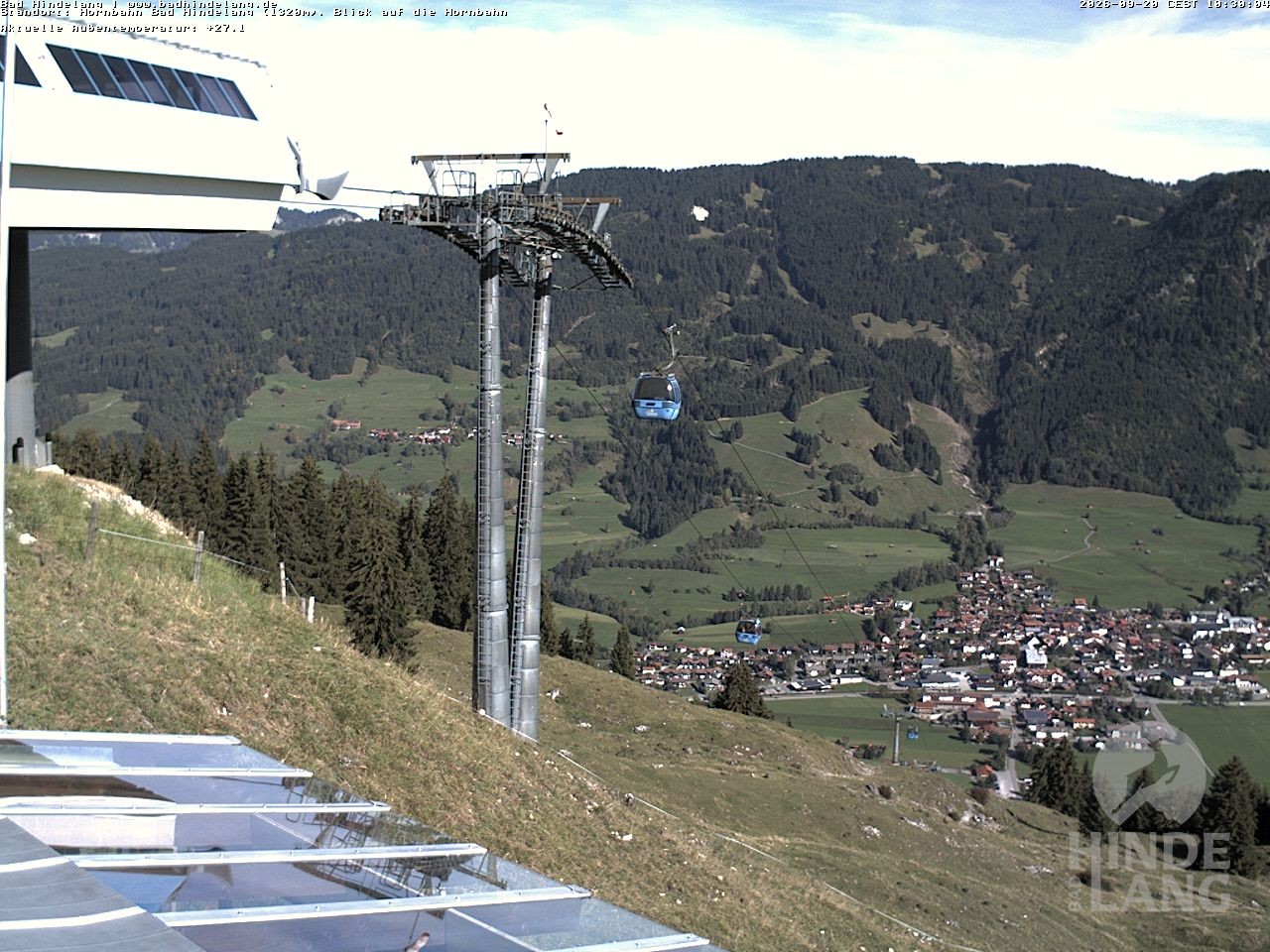 Archiv Foto Webcam Aussicht auf Bad Hindelang von der Hornbahn Bergstation