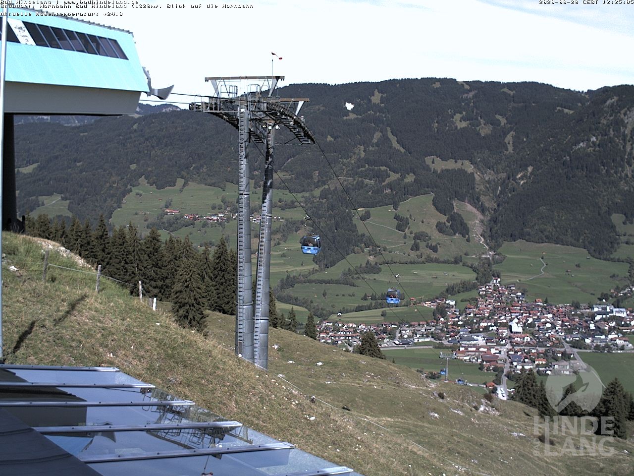Archiv Foto Webcam Aussicht auf Bad Hindelang von der Hornbahn Bergstation