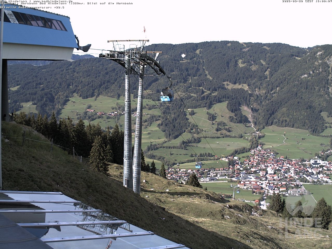 Archiv Foto Webcam Aussicht auf Bad Hindelang von der Hornbahn Bergstation