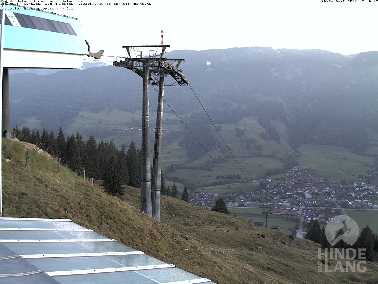 Archiv Foto Webcam Aussicht auf Bad Hindelang von der Hornbahn Bergstation