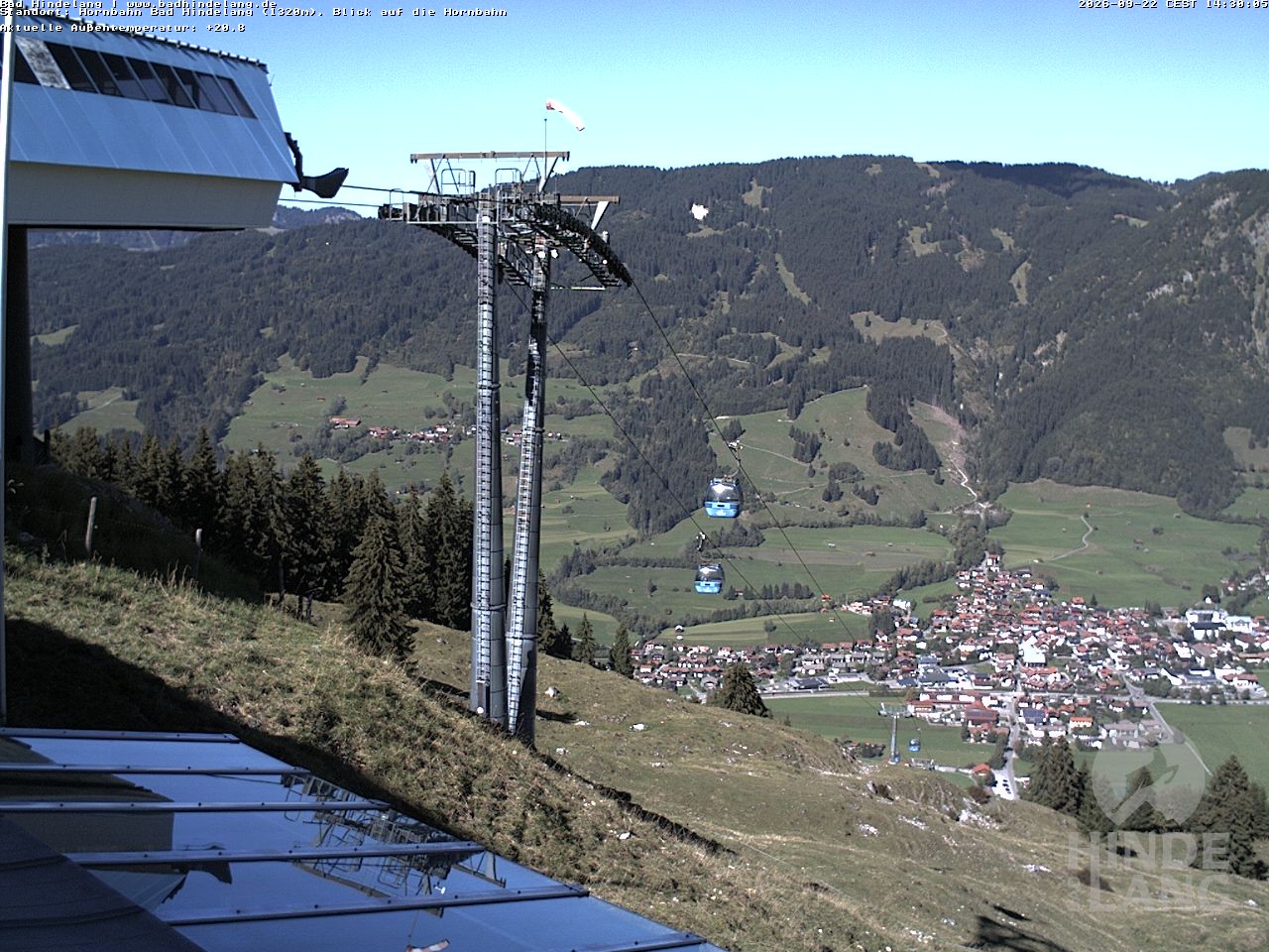 Archiv Foto Webcam Aussicht auf Bad Hindelang von der Hornbahn Bergstation