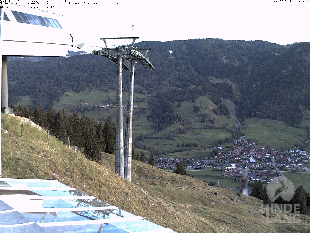 Archiv Foto Webcam Aussicht auf Bad Hindelang von der Hornbahn Bergstation