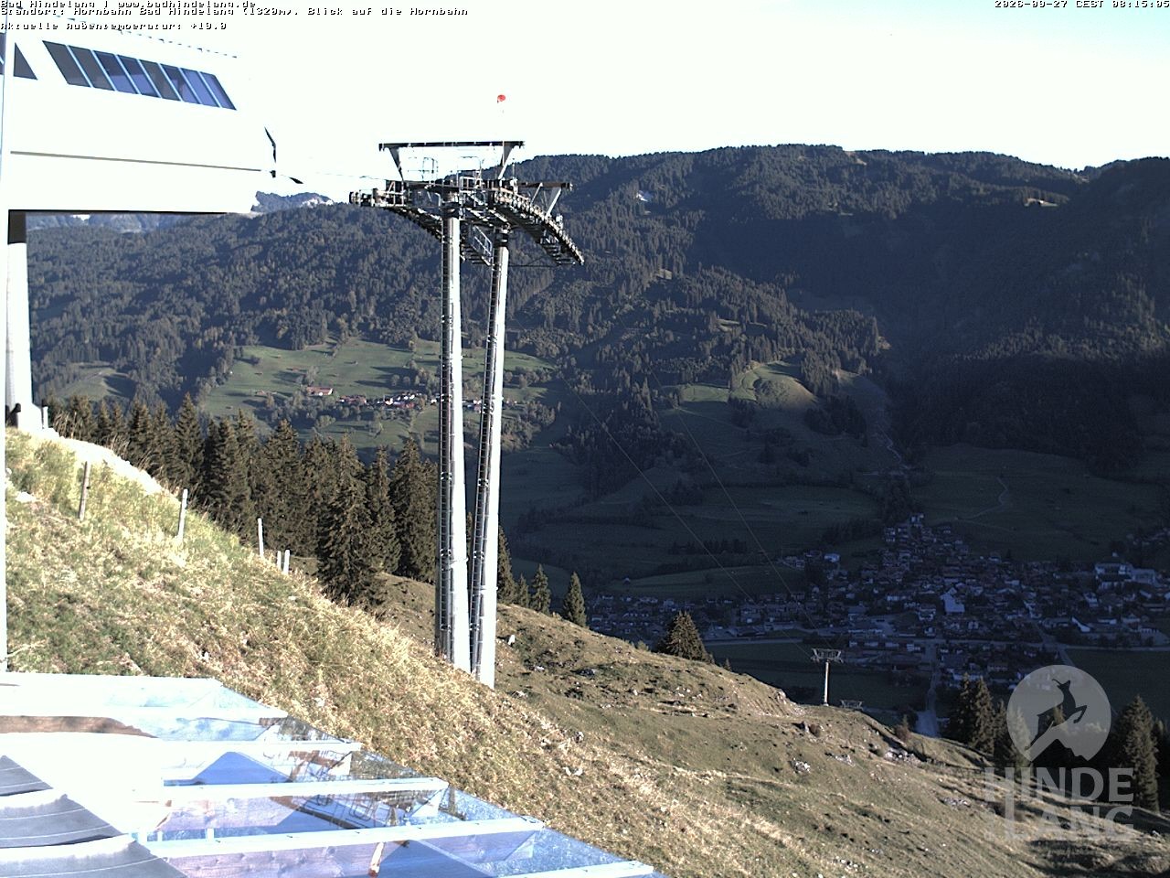 Archiv Foto Webcam Aussicht auf Bad Hindelang von der Hornbahn Bergstation