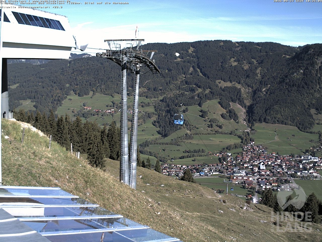 Archiv Foto Webcam Aussicht auf Bad Hindelang von der Hornbahn Bergstation