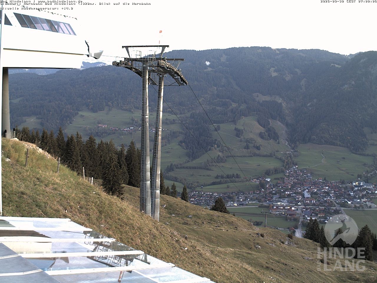 Archiv Foto Webcam Aussicht auf Bad Hindelang von der Hornbahn Bergstation