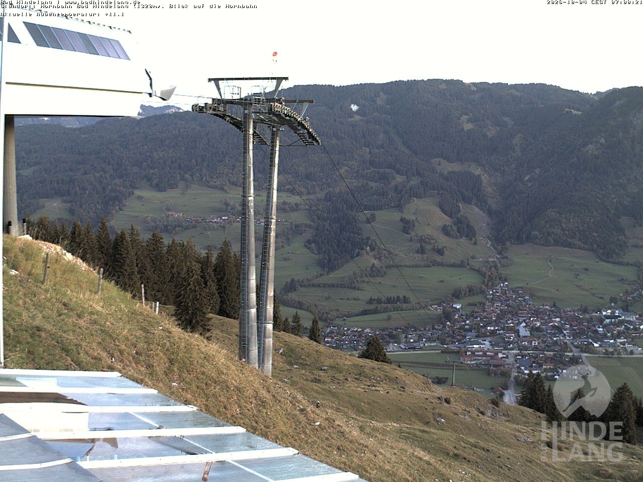 Archiv Foto Webcam Aussicht auf Bad Hindelang von der Hornbahn Bergstation
