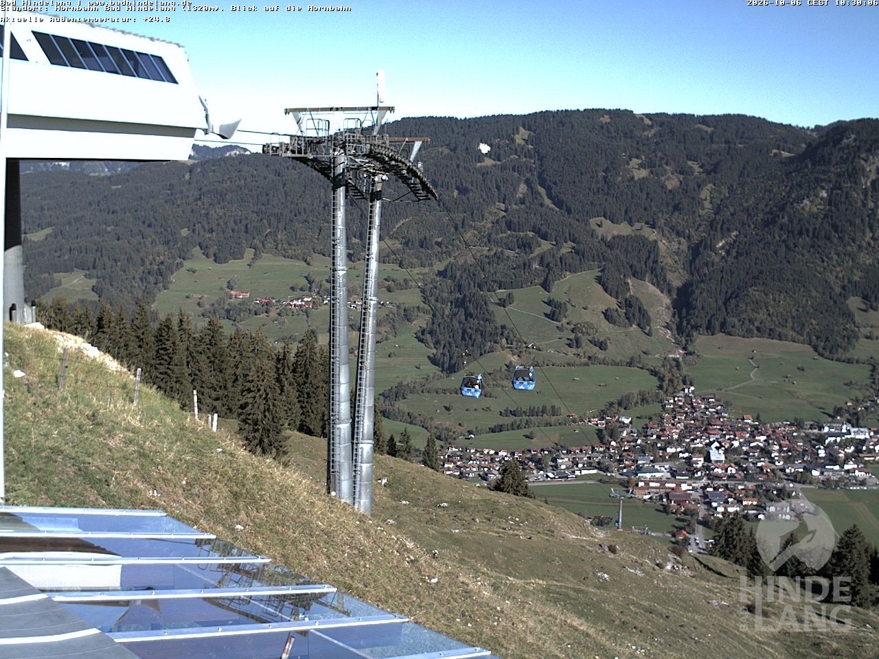 Archiv Foto Webcam Aussicht auf Bad Hindelang von der Hornbahn Bergstation