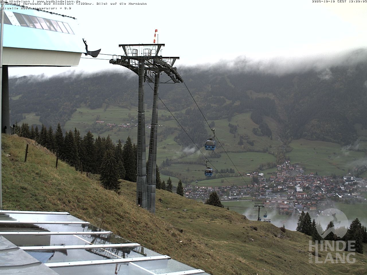 Archiv Foto Webcam Aussicht auf Bad Hindelang von der Hornbahn Bergstation