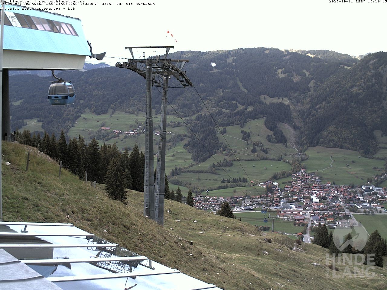 Archiv Foto Webcam Aussicht auf Bad Hindelang von der Hornbahn Bergstation