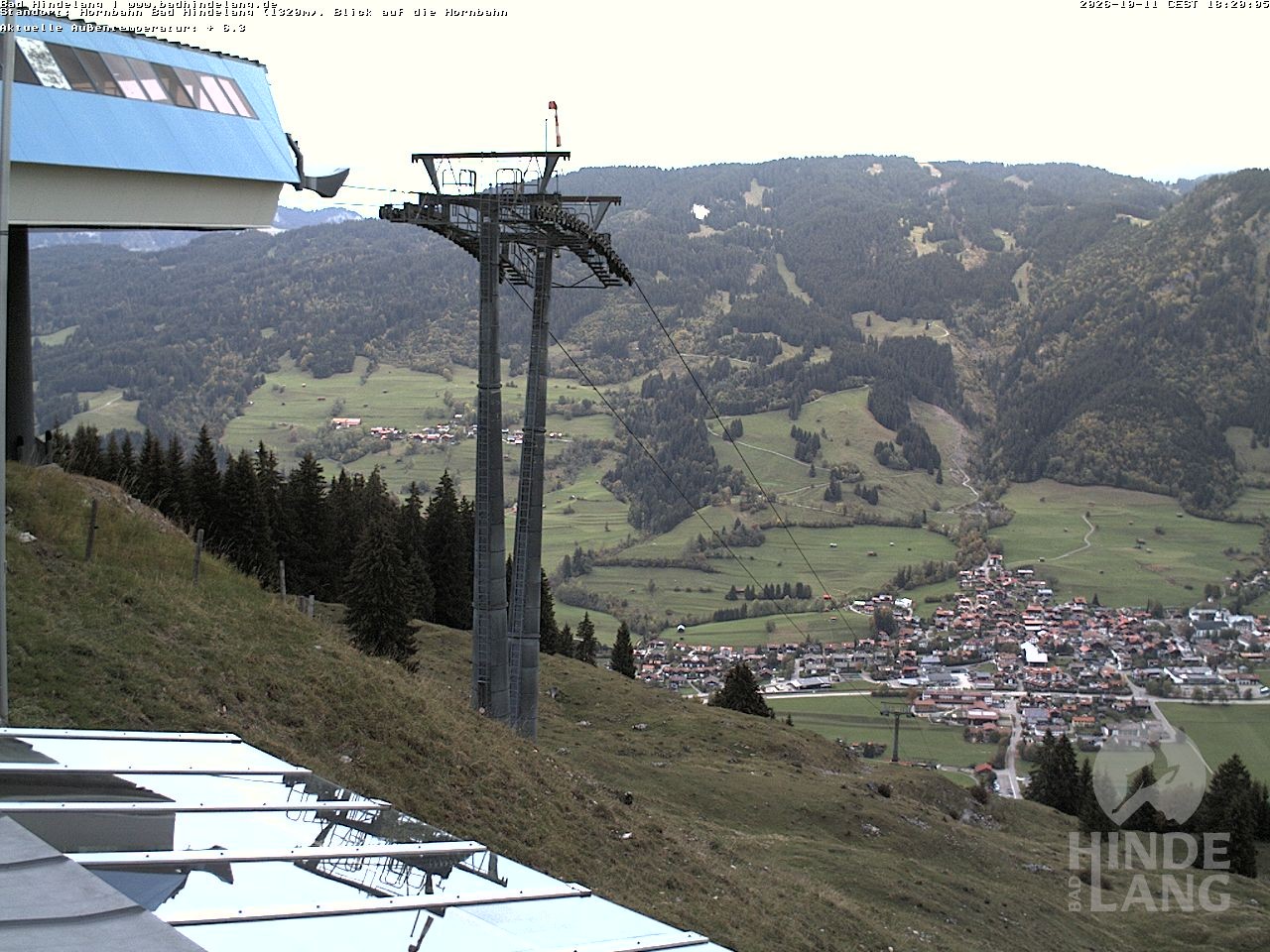 Archiv Foto Webcam Aussicht auf Bad Hindelang von der Hornbahn Bergstation