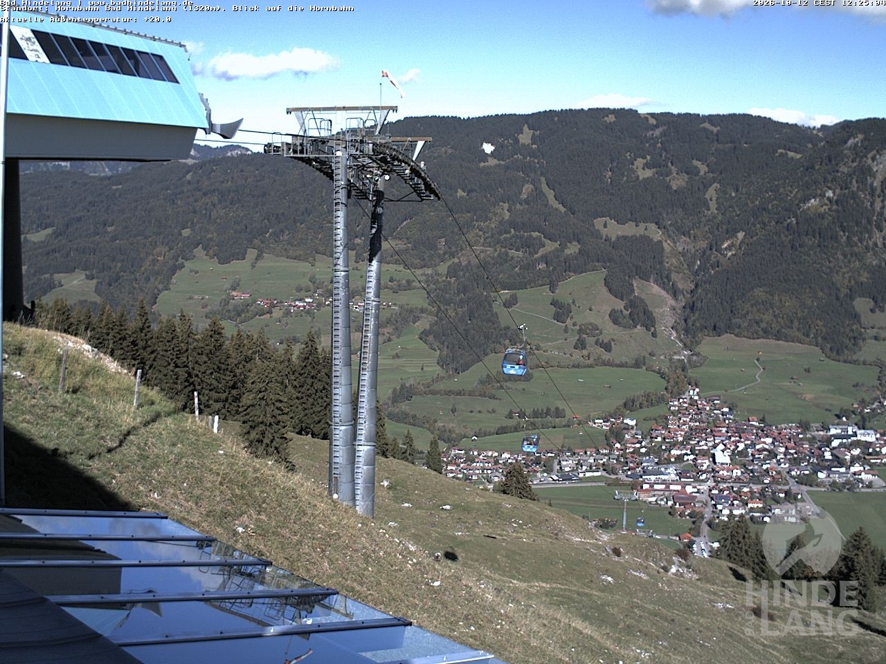 Archiv Foto Webcam Aussicht auf Bad Hindelang von der Hornbahn Bergstation
