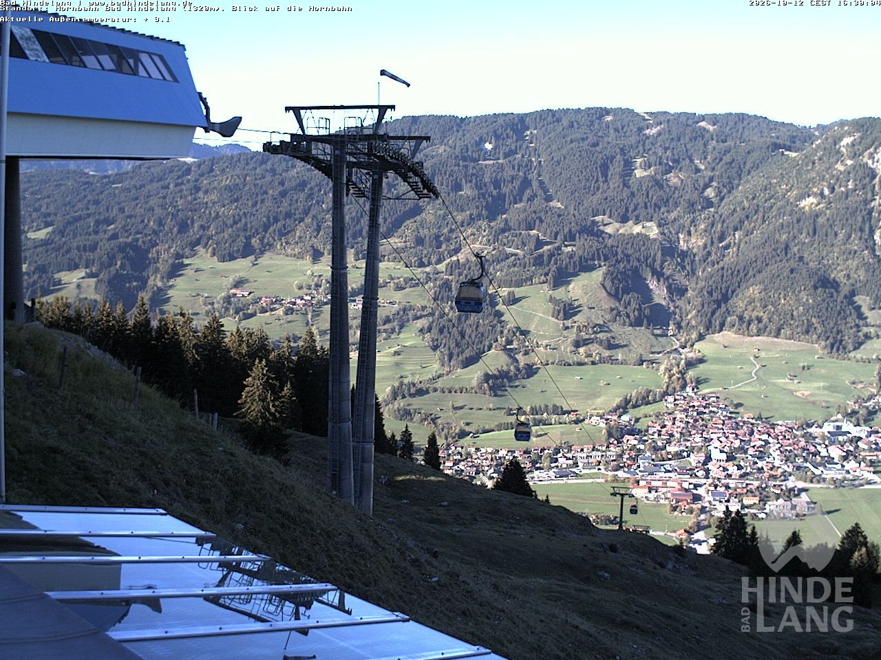 Archiv Foto Webcam Aussicht auf Bad Hindelang von der Hornbahn Bergstation