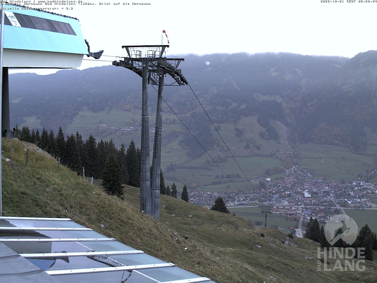 Archiv Foto Webcam Aussicht auf Bad Hindelang von der Hornbahn Bergstation