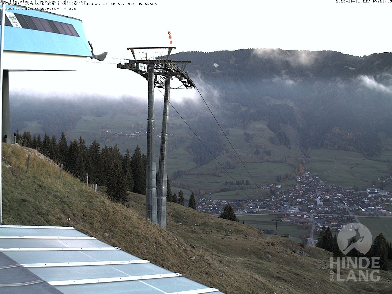 Archiv Foto Webcam Aussicht auf Bad Hindelang von der Hornbahn Bergstation
