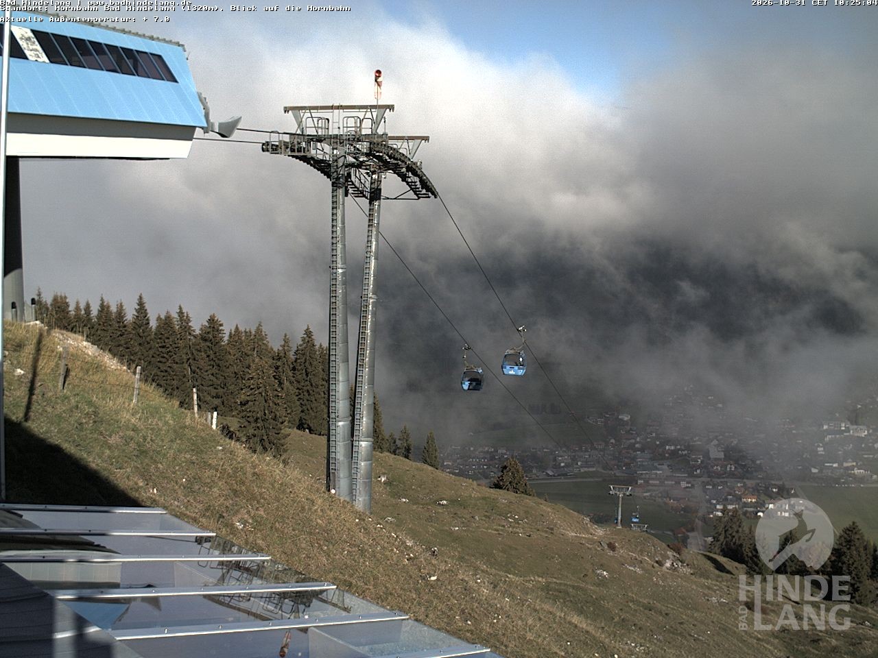 Archiv Foto Webcam Aussicht auf Bad Hindelang von der Hornbahn Bergstation