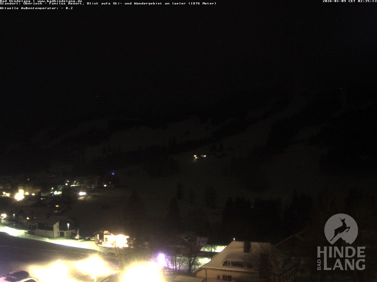 Archiv Foto Webcam Sicht vom Kinderhotel Oberjoch aus auf das Skigebiet gegenüber