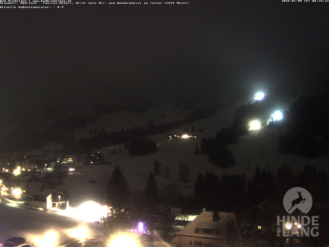 Archiv Foto Webcam Sicht vom Kinderhotel Oberjoch aus auf das Skigebiet gegenüber