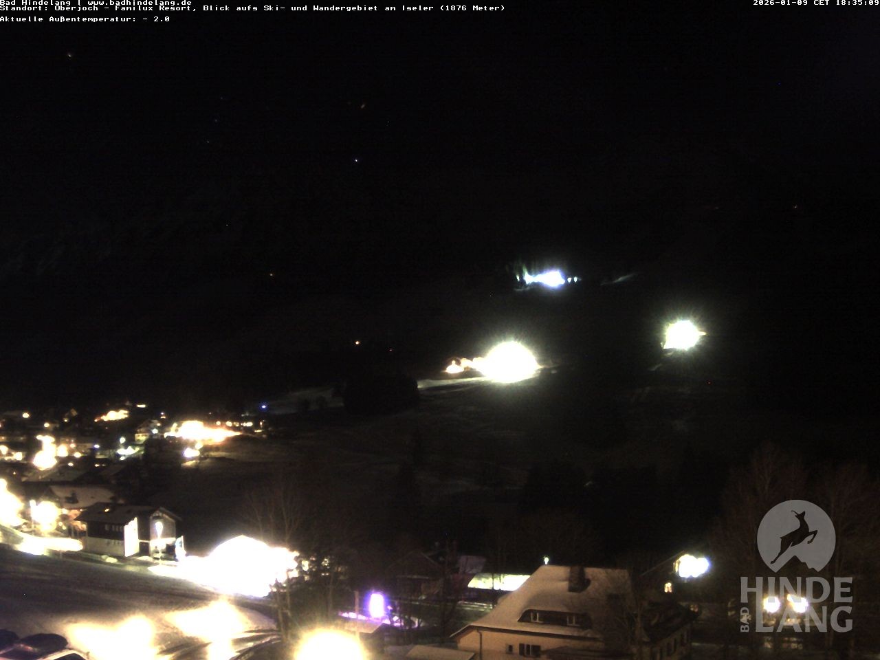 Archiv Foto Webcam Sicht vom Kinderhotel Oberjoch aus auf das Skigebiet gegenüber
