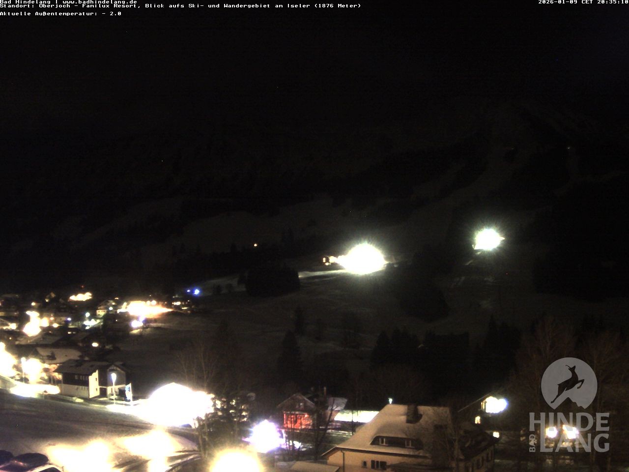 Archiv Foto Webcam Sicht vom Kinderhotel Oberjoch aus auf das Skigebiet gegenüber