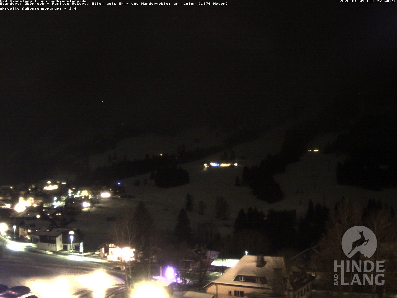 Archiv Foto Webcam Sicht vom Kinderhotel Oberjoch aus auf das Skigebiet gegenüber