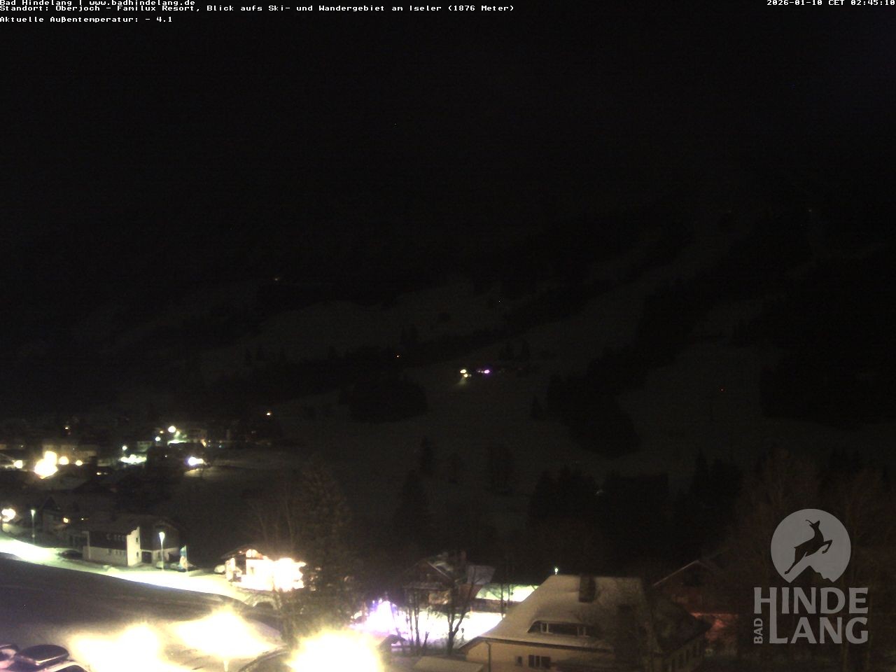 Archiv Foto Webcam Sicht vom Kinderhotel Oberjoch aus auf das Skigebiet gegenüber