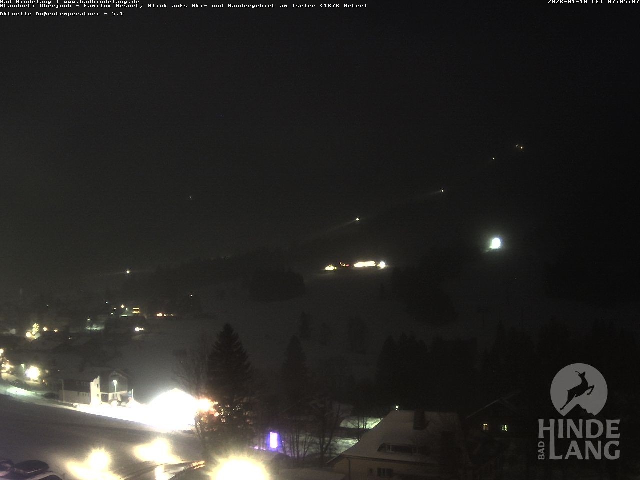 Archived image Webcam View of the kids hotel Oberjoch at the slopes in front