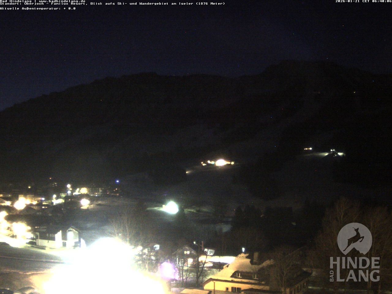 Archived image Webcam View of the kids hotel Oberjoch at the slopes in front