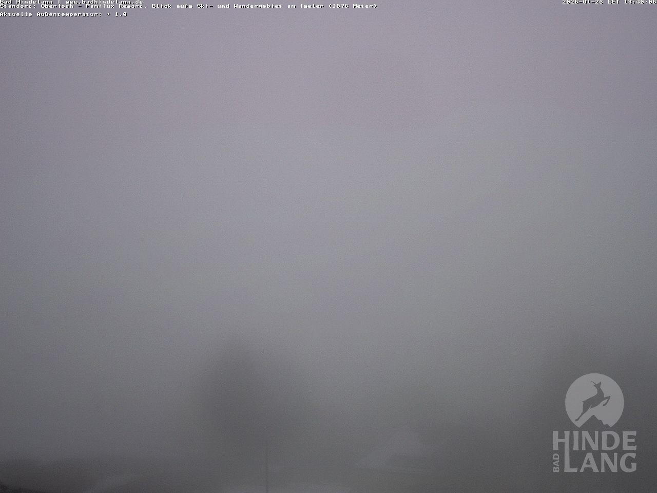 Archived image Webcam View of the kids hotel Oberjoch at the slopes in front