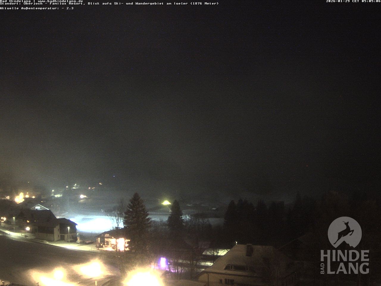 Archiv Foto Webcam Sicht vom Kinderhotel Oberjoch aus auf das Skigebiet gegenüber