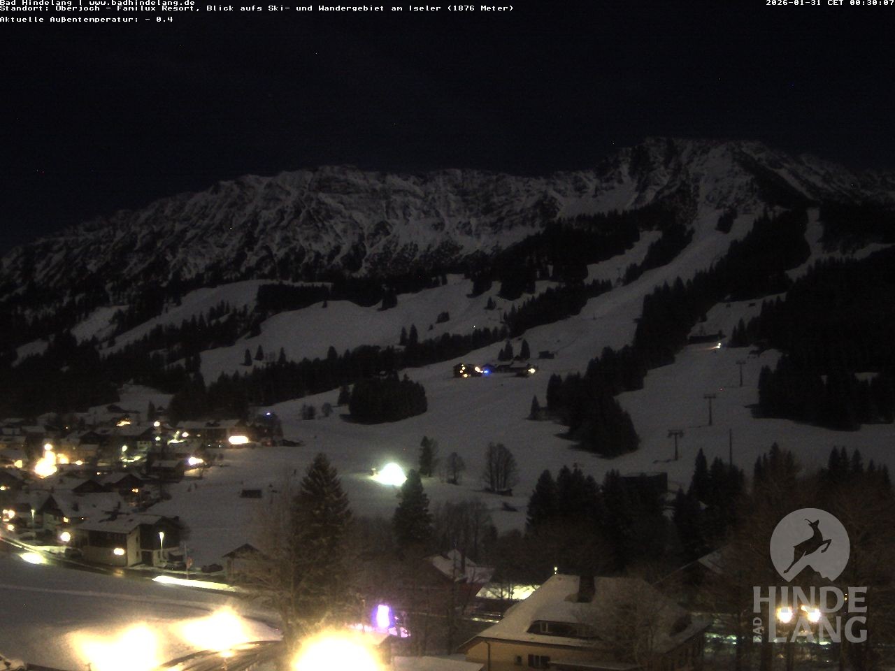 Archiv Foto Webcam Sicht vom Kinderhotel Oberjoch aus auf das Skigebiet gegenüber