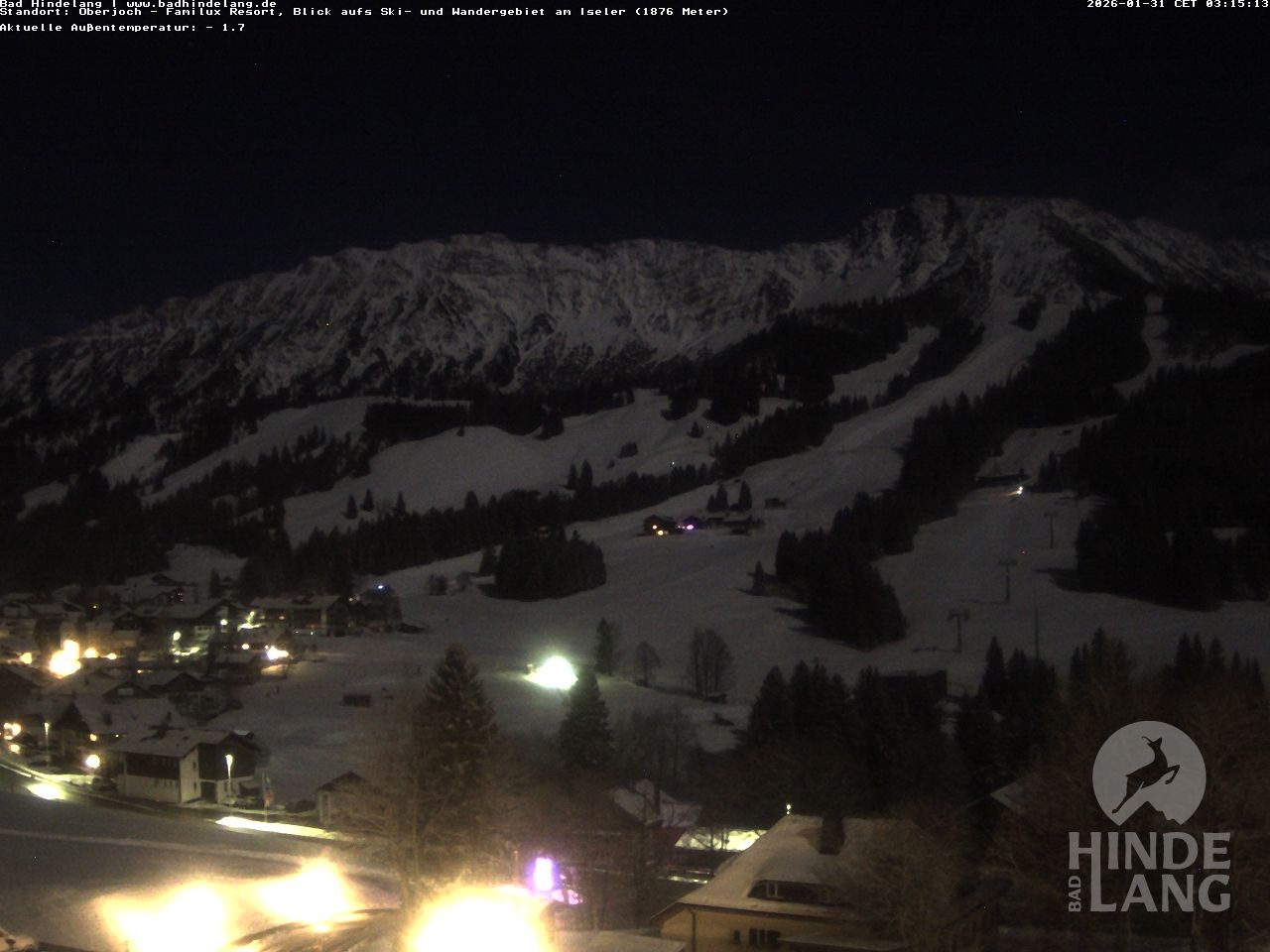 Archiv Foto Webcam Sicht vom Kinderhotel Oberjoch aus auf das Skigebiet gegenüber