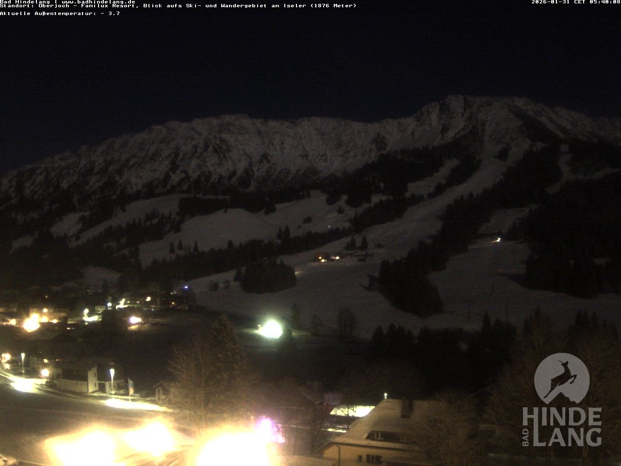 Archiv Foto Webcam Sicht vom Kinderhotel Oberjoch aus auf das Skigebiet gegenüber