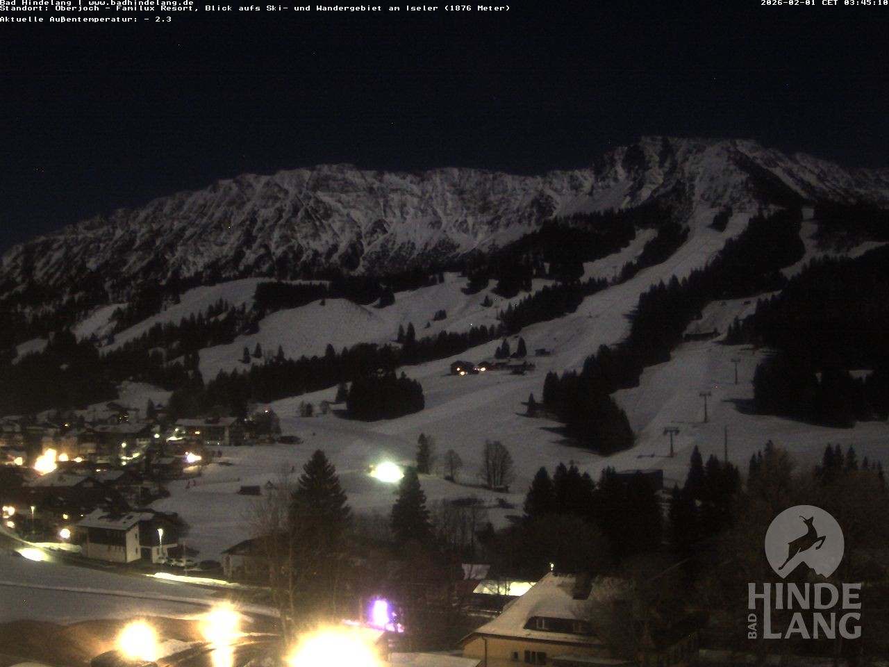 Archiv Foto Webcam Sicht vom Kinderhotel Oberjoch aus auf das Skigebiet gegenüber