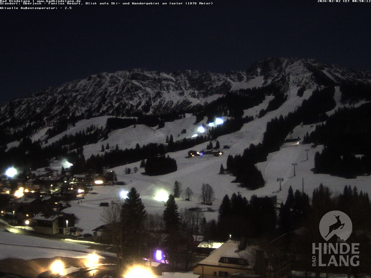 Archiv Foto Webcam Sicht vom Kinderhotel Oberjoch aus auf das Skigebiet gegenüber