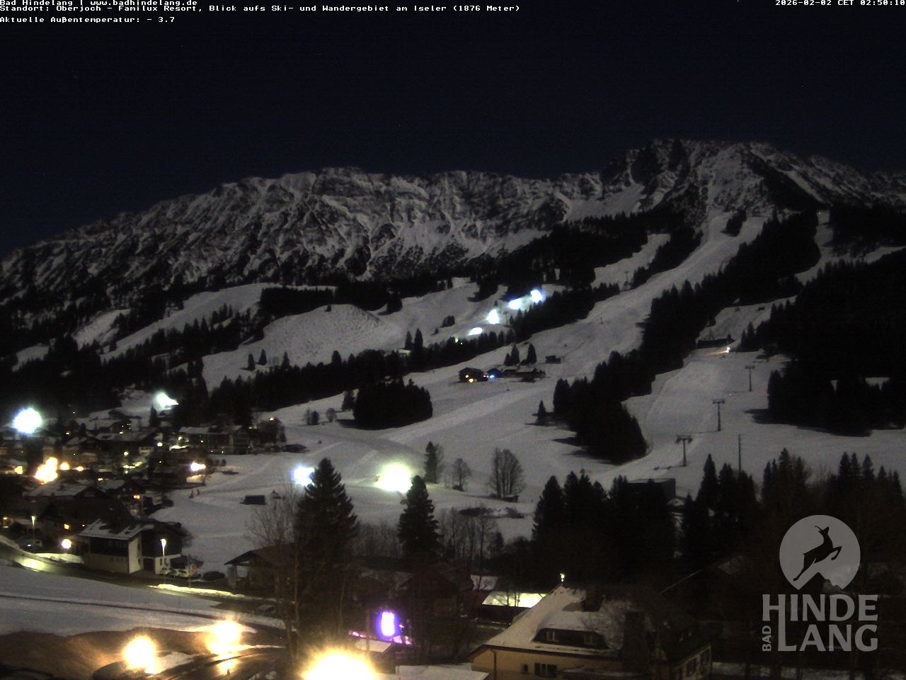 Archiv Foto Webcam Sicht vom Kinderhotel Oberjoch aus auf das Skigebiet gegenüber