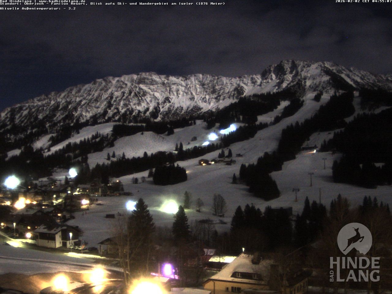 Archiv Foto Webcam Sicht vom Kinderhotel Oberjoch aus auf das Skigebiet gegenüber