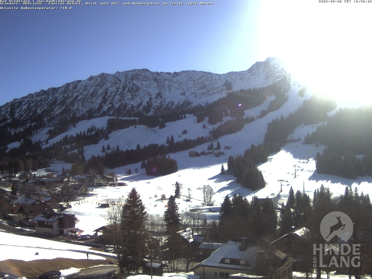 Archiv Foto Webcam Sicht vom Kinderhotel Oberjoch aus auf das Skigebiet gegenüber