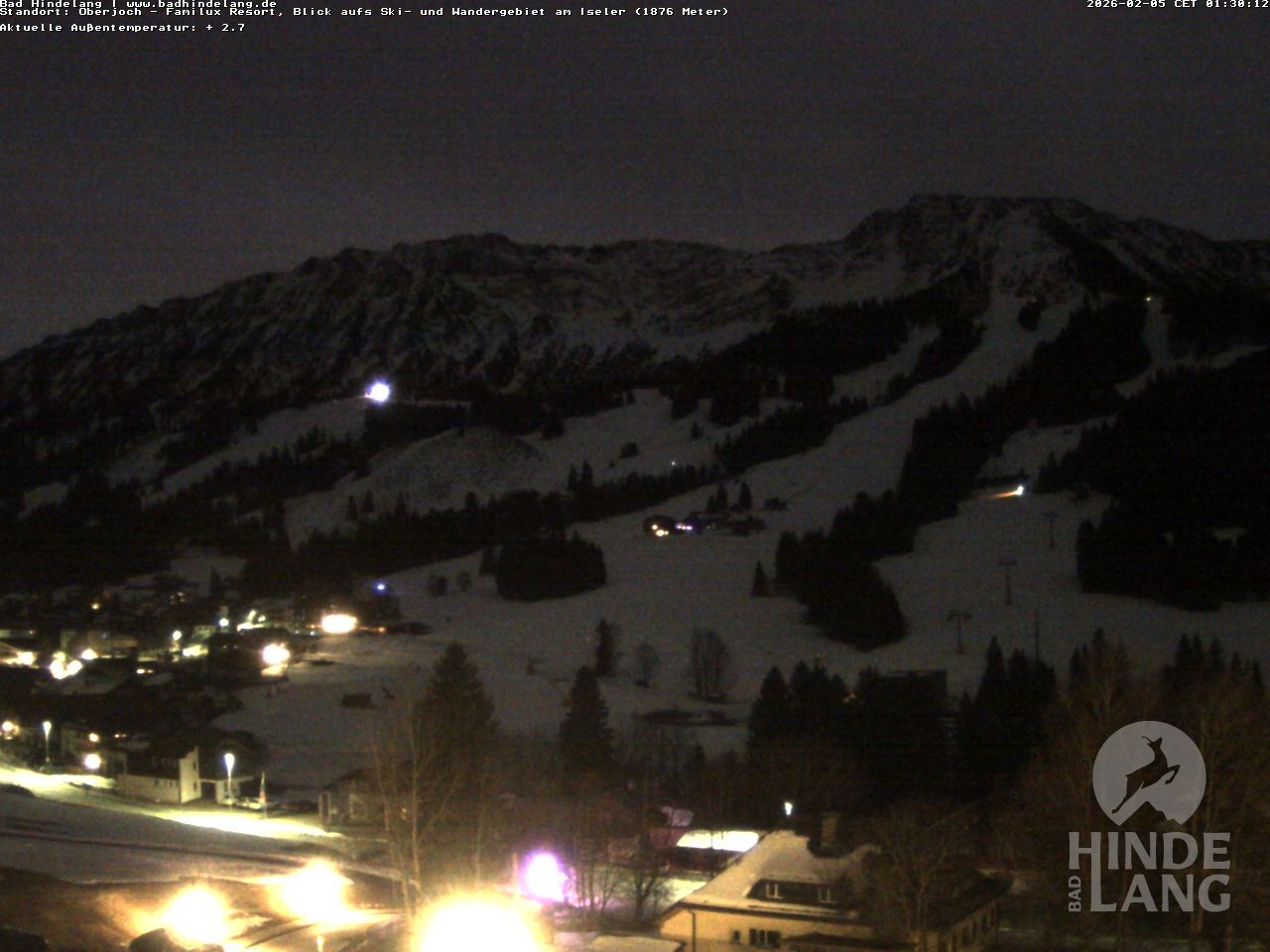 Archiv Foto Webcam Sicht vom Kinderhotel Oberjoch aus auf das Skigebiet gegenüber