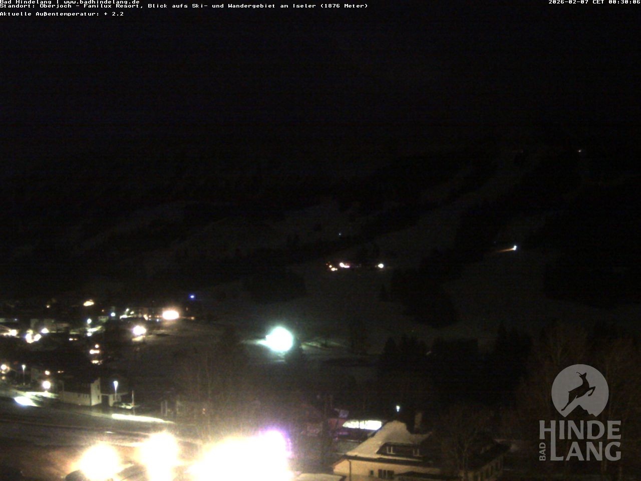 Archiv Foto Webcam Sicht vom Kinderhotel Oberjoch aus auf das Skigebiet gegenüber