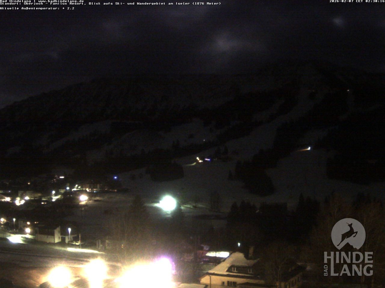 Archiv Foto Webcam Sicht vom Kinderhotel Oberjoch aus auf das Skigebiet gegenüber