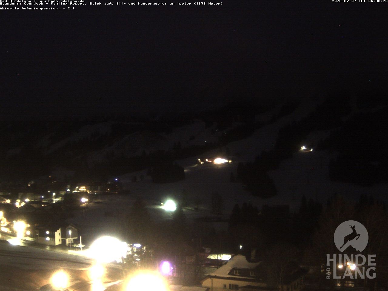 Archiv Foto Webcam Sicht vom Kinderhotel Oberjoch aus auf das Skigebiet gegenüber