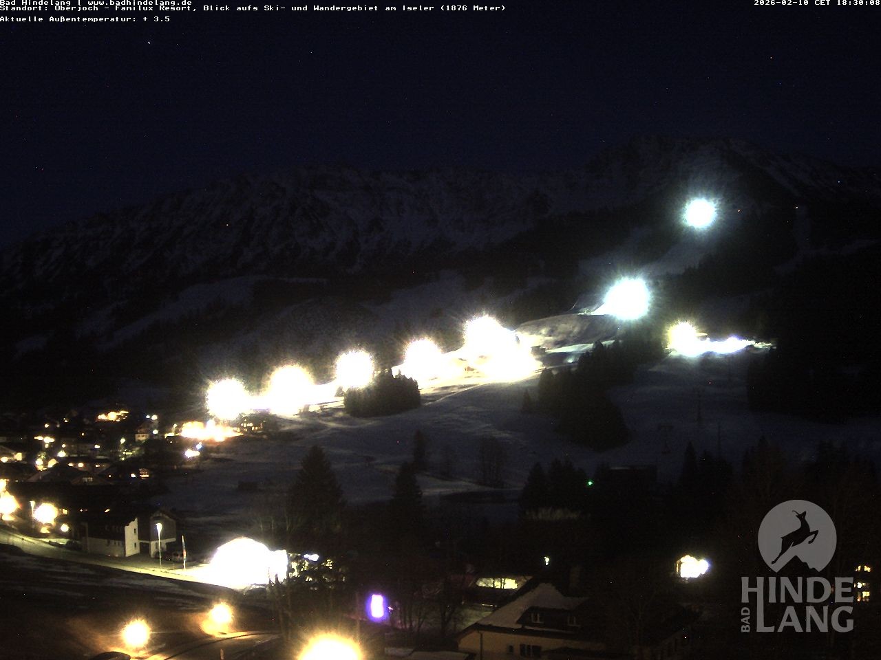 Archiv Foto Webcam Sicht vom Kinderhotel Oberjoch aus auf das Skigebiet gegenüber