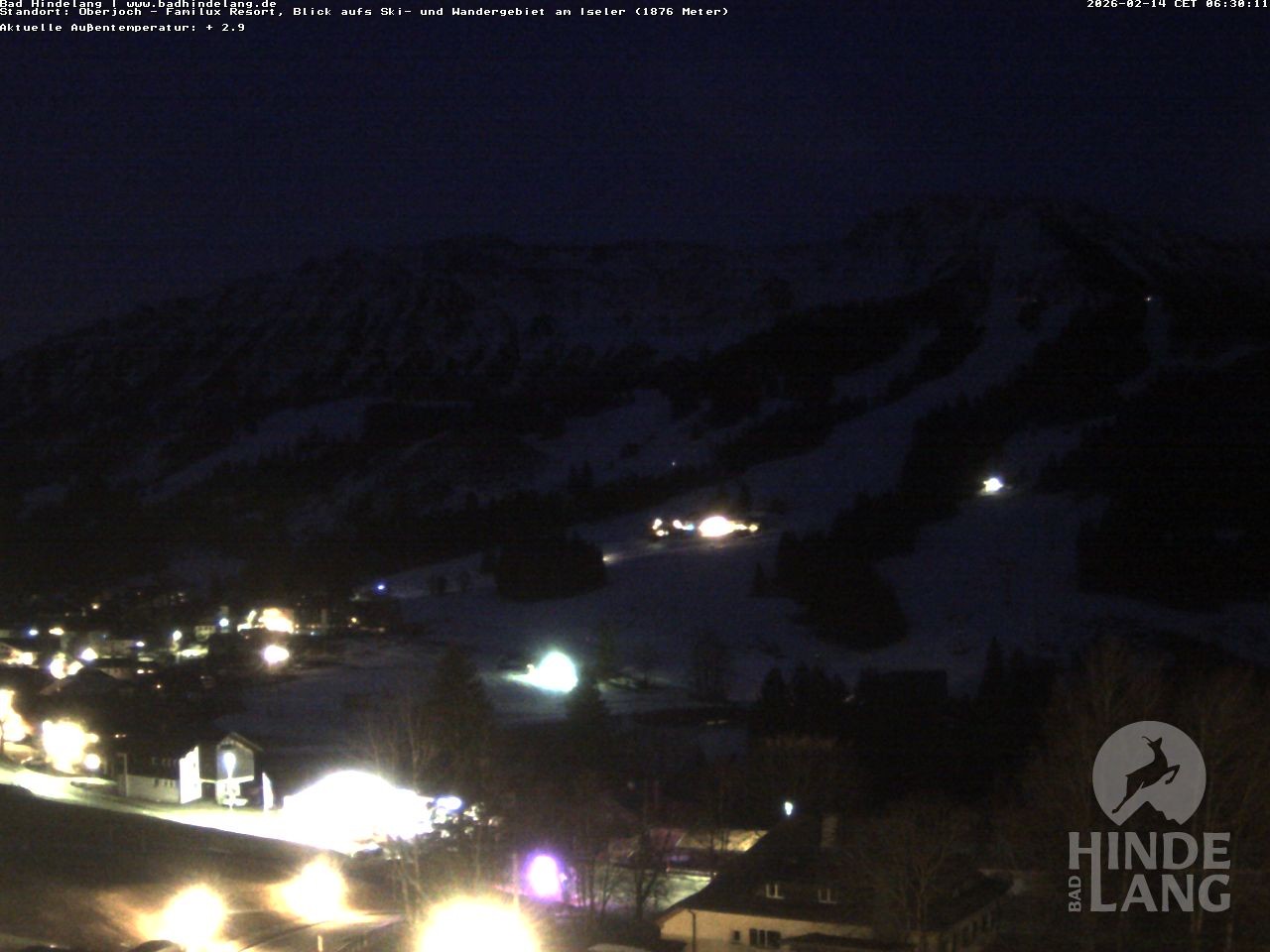 Archiv Foto Webcam Sicht vom Kinderhotel Oberjoch aus auf das Skigebiet gegenüber