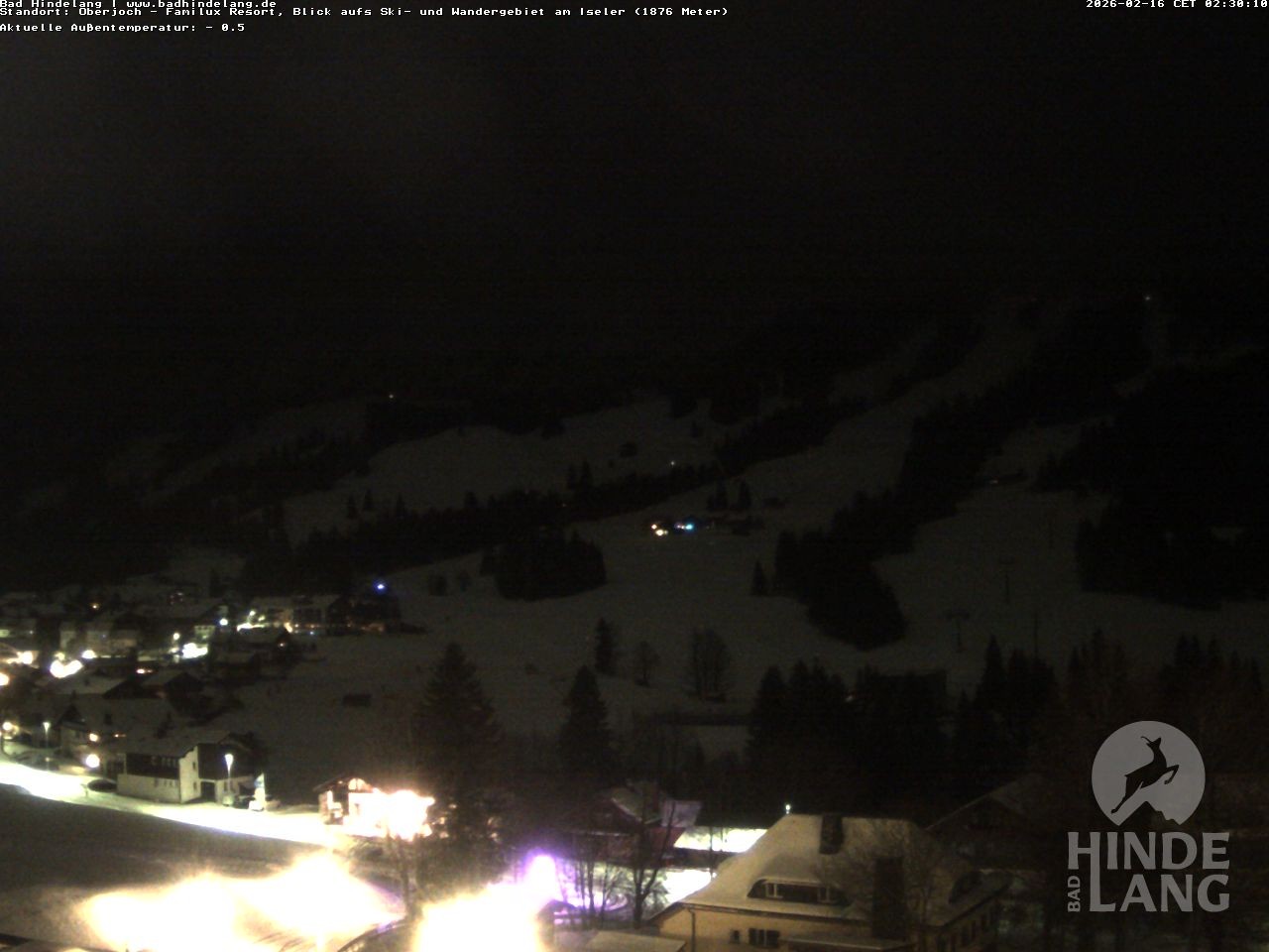 Archiv Foto Webcam Sicht vom Kinderhotel Oberjoch aus auf das Skigebiet gegenüber