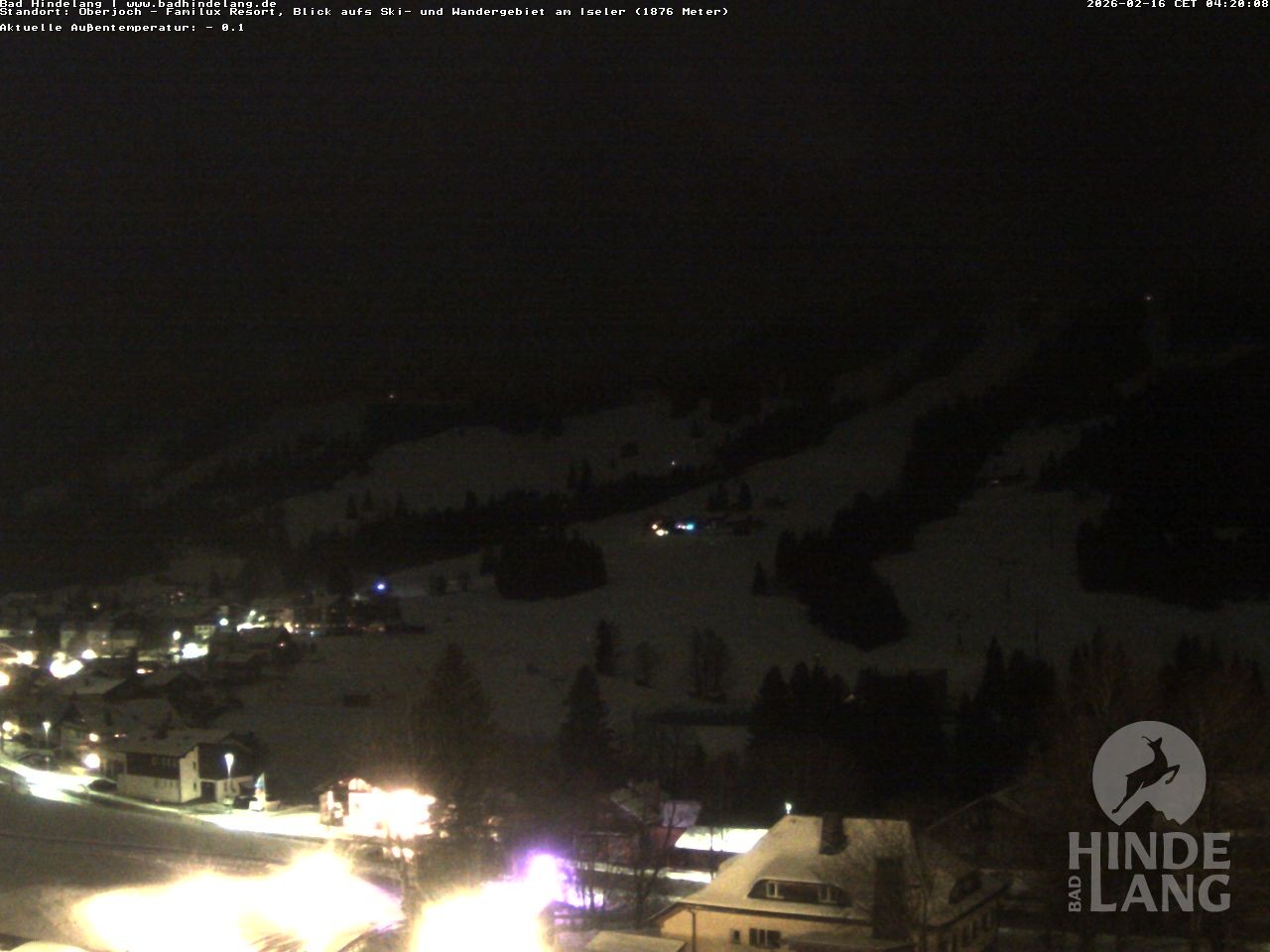 Archiv Foto Webcam Sicht vom Kinderhotel Oberjoch aus auf das Skigebiet gegenüber
